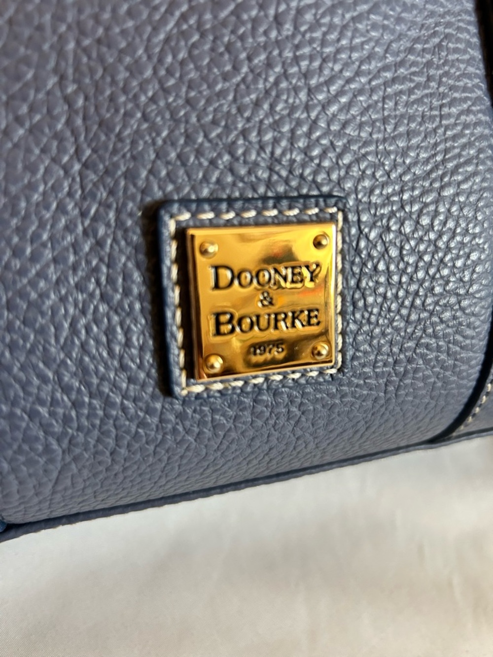 Dooney & Bourke Blue Pebble Leather Satchel - Picture 7 of 16